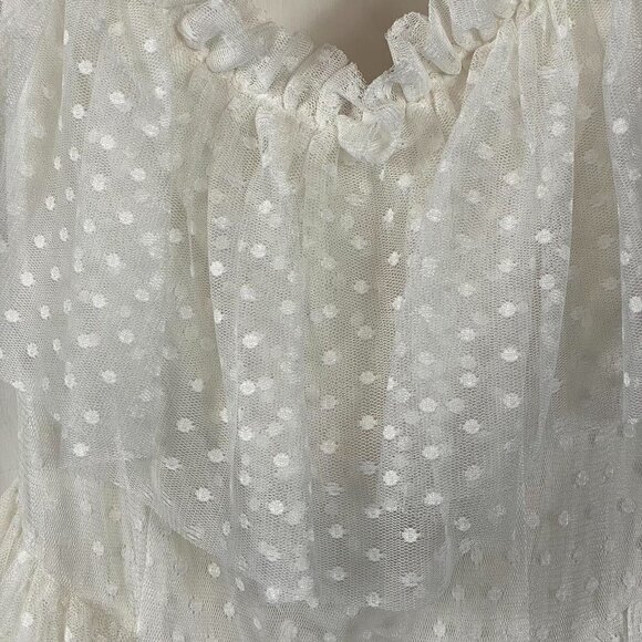 LoveShackFancy Faraway Fancy Noni White Swiss Dot Sheer Maxi Dress Size 4 NWT - Picture 10 of 13